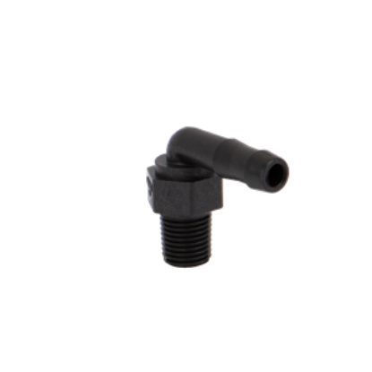 Picture of KING NIPPLE POLY HB025/050-90 1/4" MPT X 1/2" HOSE BARB